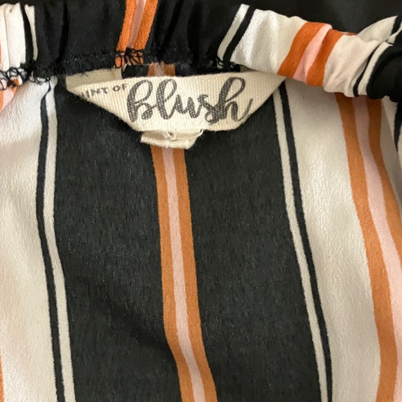 Blush Black, White, and Orange Striped Top - Picture 2 of 4